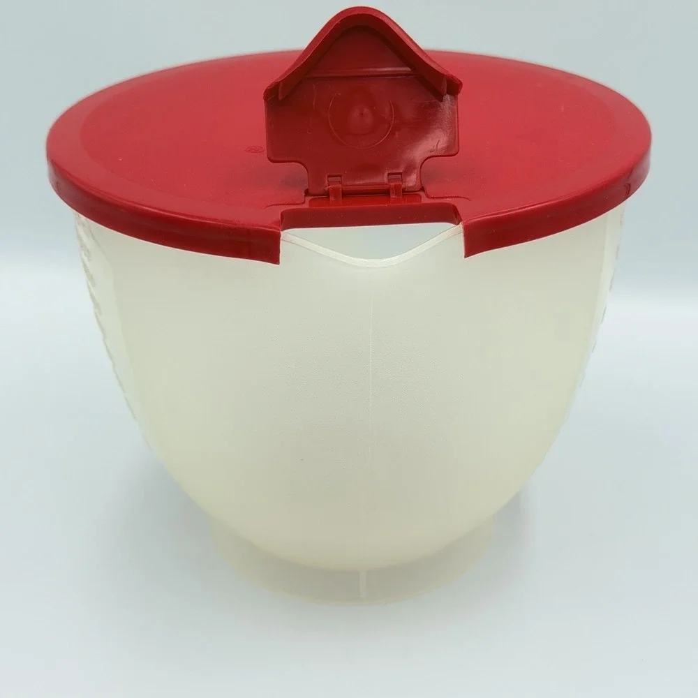 VTG Tupperware 2L Batter Bowl Measuring Pitcher‎ Red Lid 500B-1 Mix Pour USA